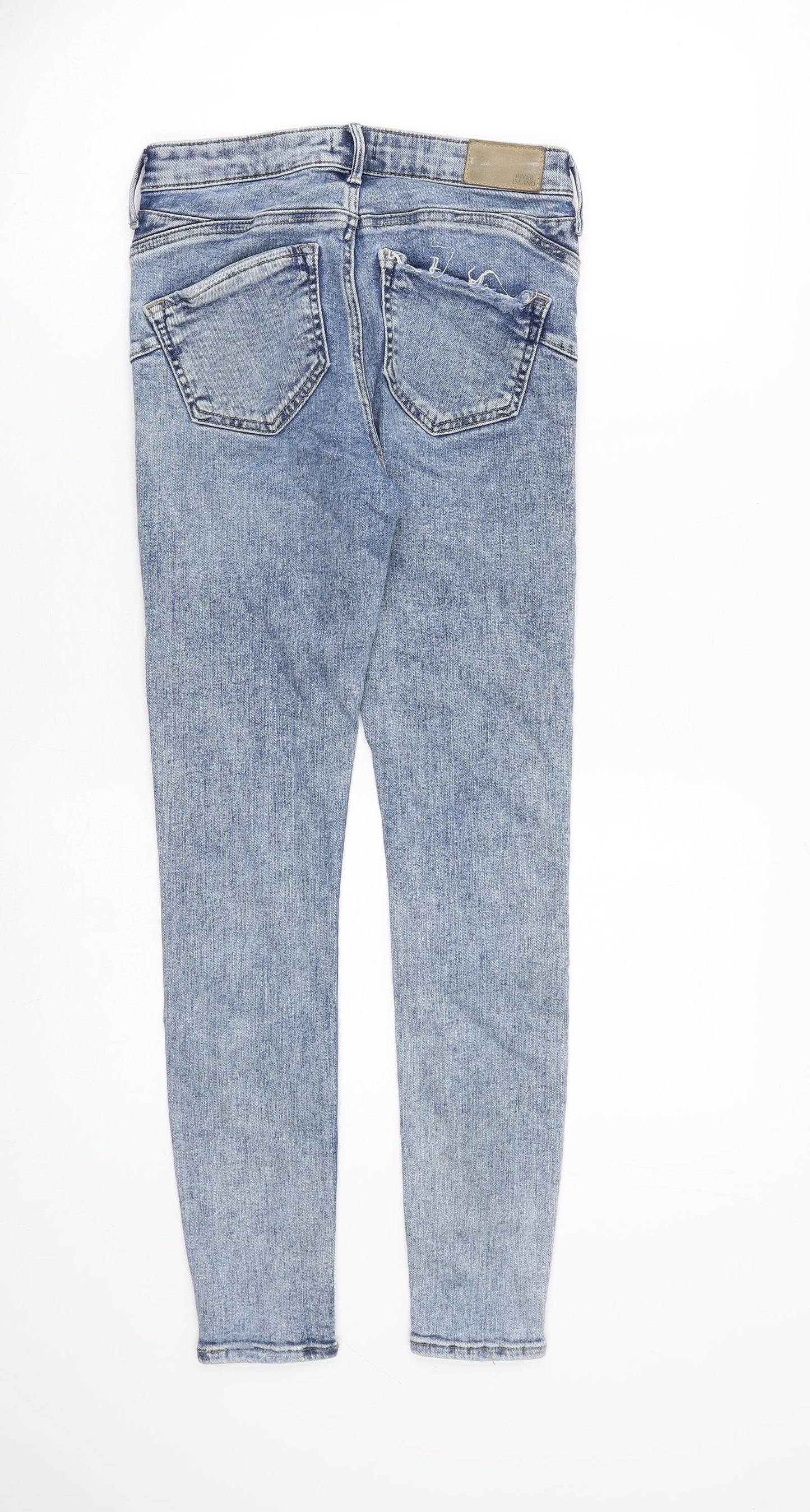 River Island Womens Blue Cotton Skinny Jeans Size 8 L28 in Slim Zip