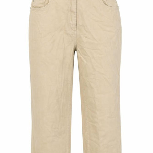 Damart Womens Beige Cotton Cropped Jeans Size 12 L20 in Regular Zip
