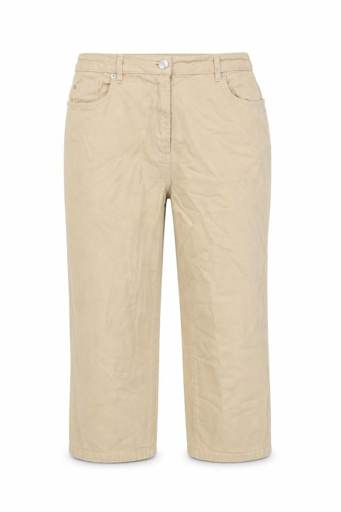 Damart Womens Beige Cotton Cropped Jeans Size 12 L20 in Regular Zip