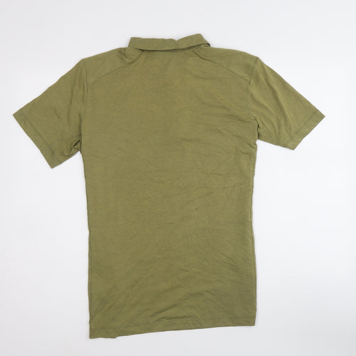 Arc'teryx Mens Gold Cotton Polo Size M Collared Button