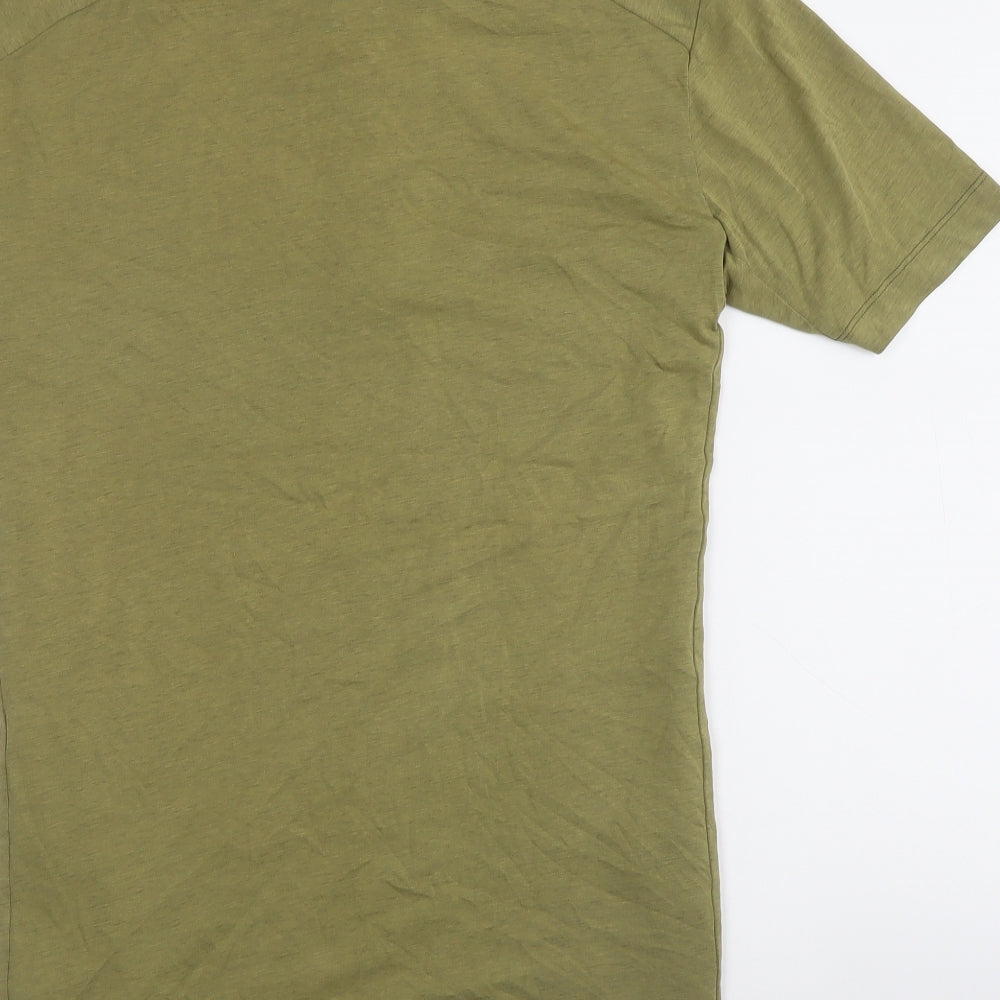 Arc'teryx Mens Gold Cotton Polo Size M Collared Button