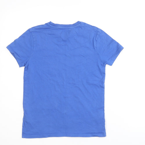 Marks and Spencer Boys Blue 100% Cotton Basic T-Shirt Size 9-10 Years Round Neck Pullover - Space Jam