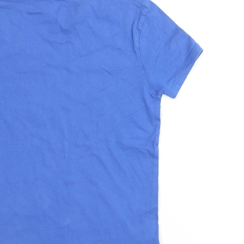 Marks and Spencer Boys Blue 100% Cotton Basic T-Shirt Size 9-10 Years Round Neck Pullover - Space Jam