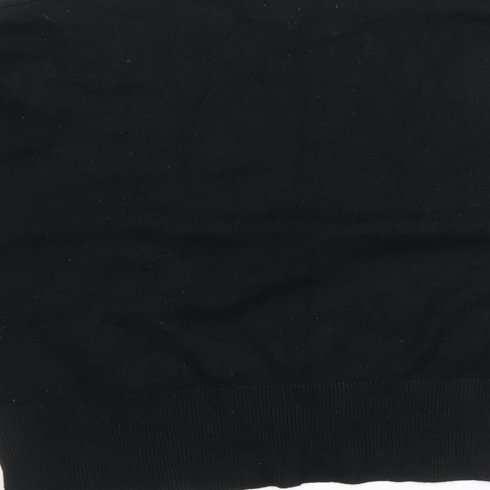 International Womens Black V-Neck Viscose Cardigan Jumper Size 12
