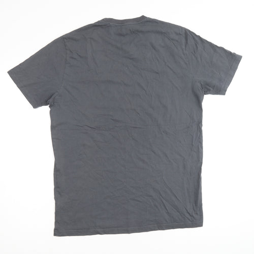NEXT Mens Grey Cotton T-Shirt Size L Round Neck