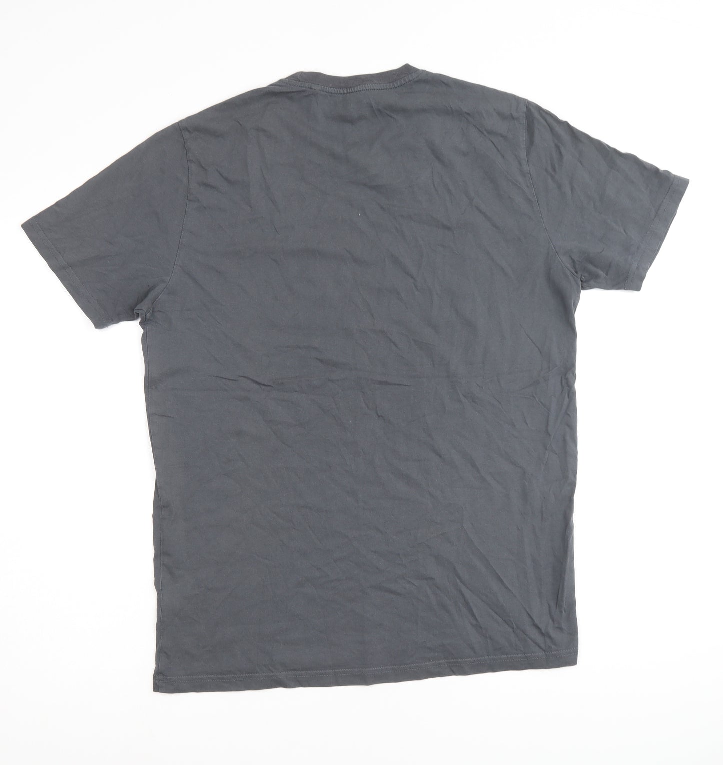 NEXT Mens Grey Cotton T-Shirt Size L Round Neck