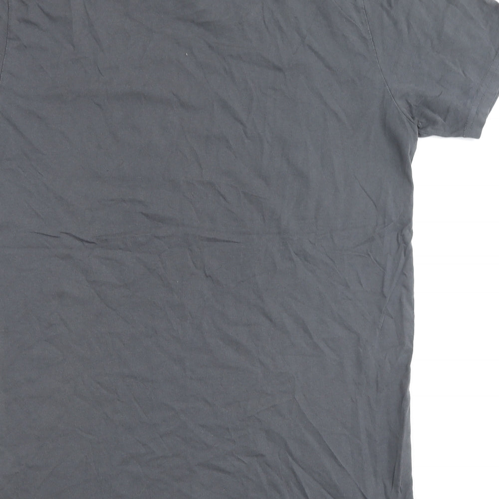 NEXT Mens Grey Cotton T-Shirt Size L Round Neck