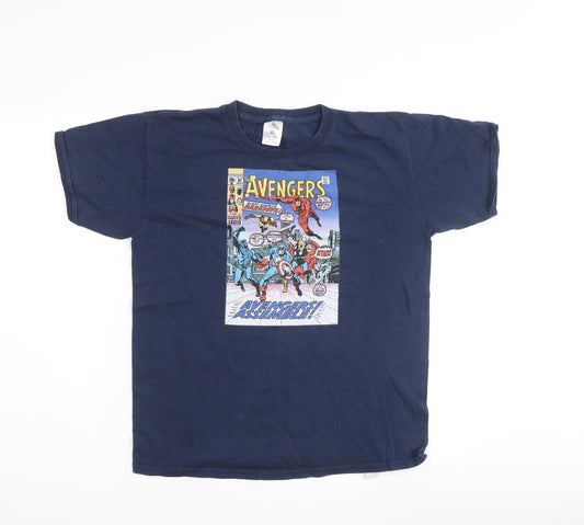 Front view of Disney women’s multicoloured 100% cotton basic t-shirt, size XL, crew neck - avengers
