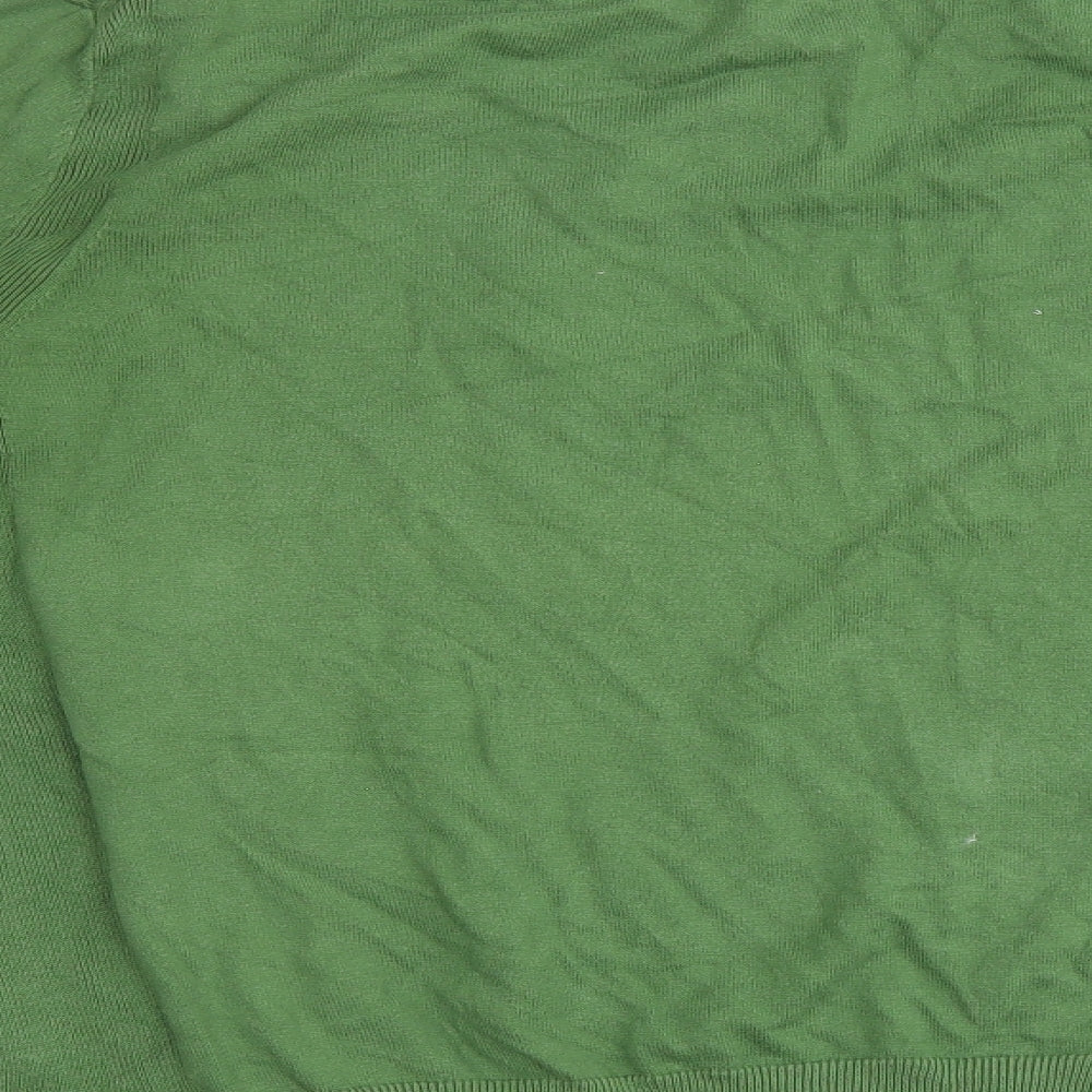 Gap Mens Green V-Neck Cotton Pullover Jumper Size XL Long Sleeve