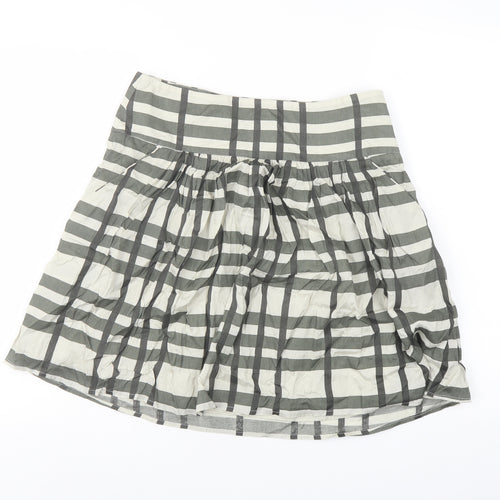 Kookai Womens Green Striped Viscose Tulip Skirt Size 10 Zip