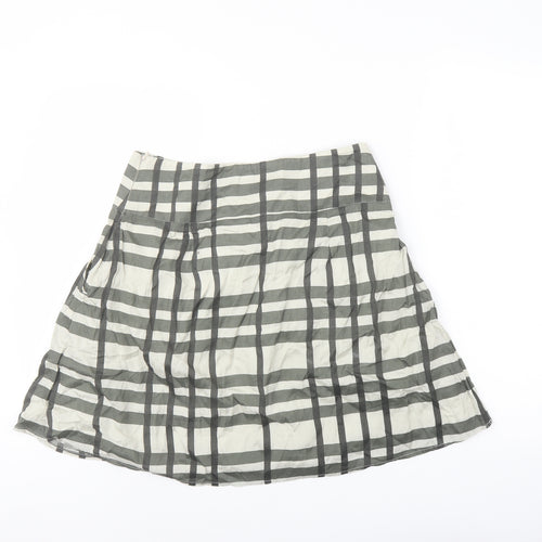 Kookai Womens Green Striped Viscose Tulip Skirt Size 10 Zip