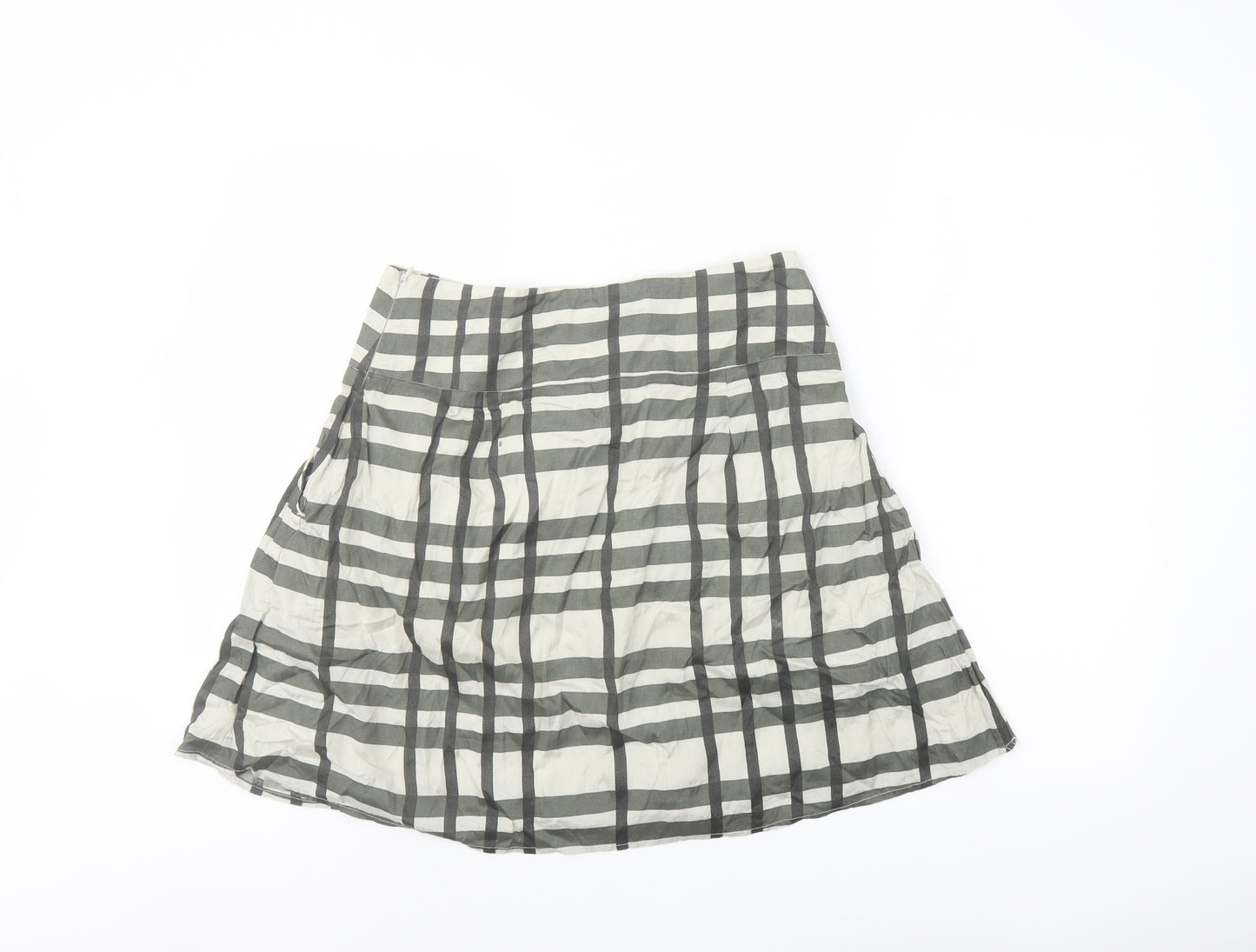 Kookai Womens Green Striped Viscose Tulip Skirt Size 10 Zip