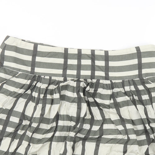 Kookai Womens Green Striped Viscose Tulip Skirt Size 10 Zip