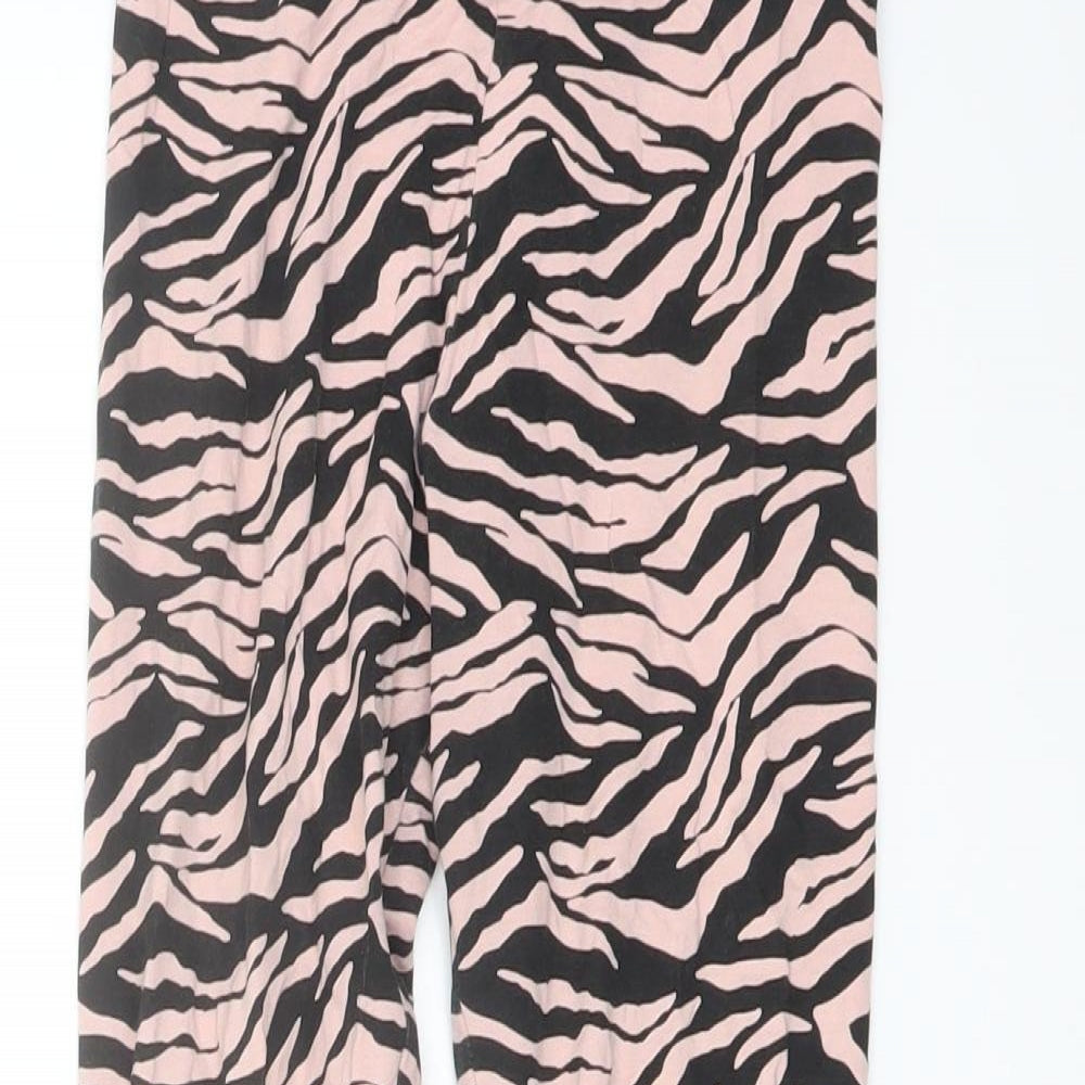 Marks and Spencer Girls Pink Animal Print Cotton Pedal Pusher Trousers Size 8-9 Years Regular