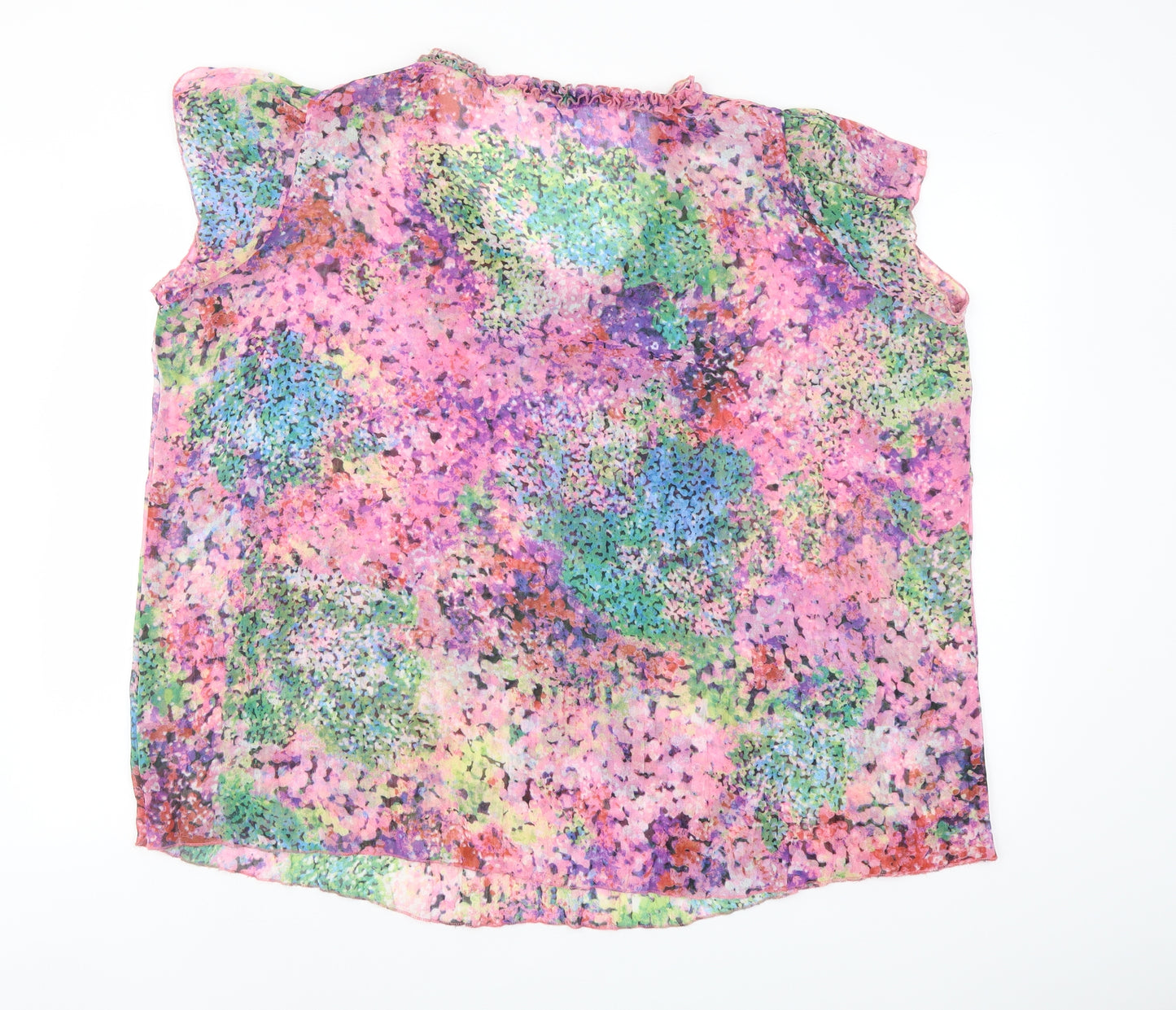 Together Womens Multicoloured Floral Polyester Basic Blouse Size 22 V-Neck