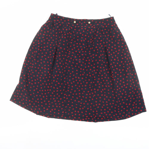 Comme CA ISM Womens Blue Geometric Polyester Tulip Skirt Size L Zip