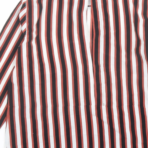 Mango Womens Multicoloured Striped Polyester Basic Blouse Size XS Round Neck