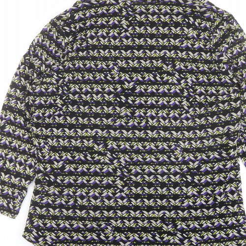 Esprit Womens Multicoloured Geometric Polyester Basic Blouse Size 2XL V-Neck