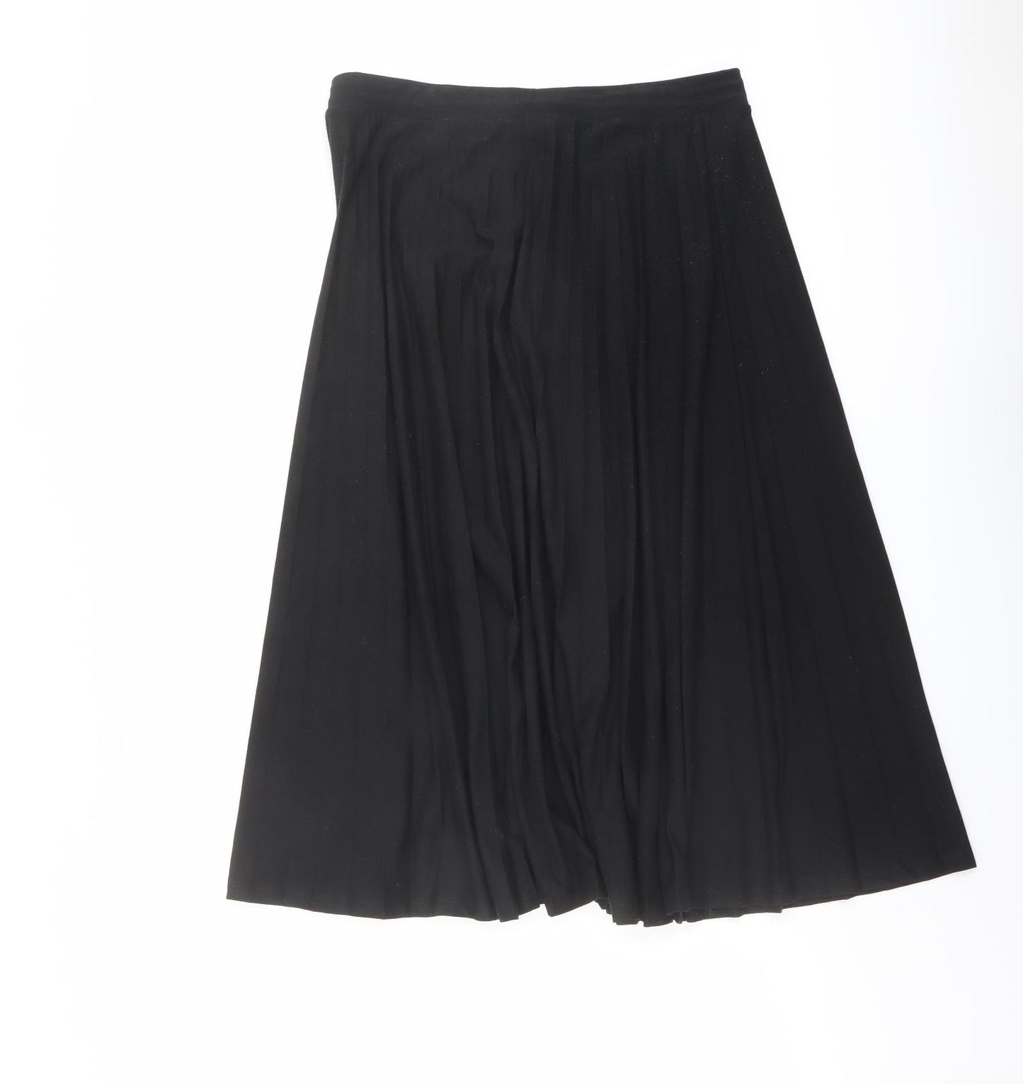 Marks and Spencer Womens Black Polyester Pleated Skirt Size 12