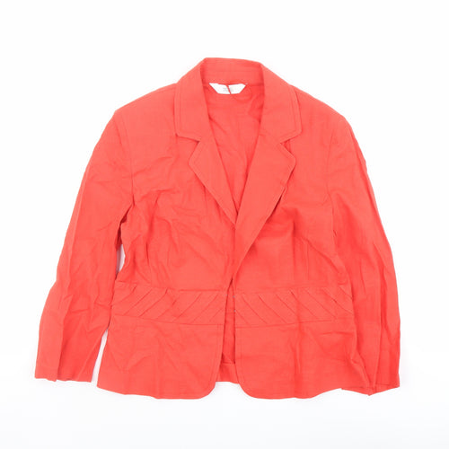 Marks and Spencer Womens Red Jacket Blazer Size 12 Hook & Eye