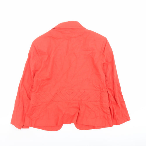 Marks and Spencer Womens Red Jacket Blazer Size 12 Hook & Eye
