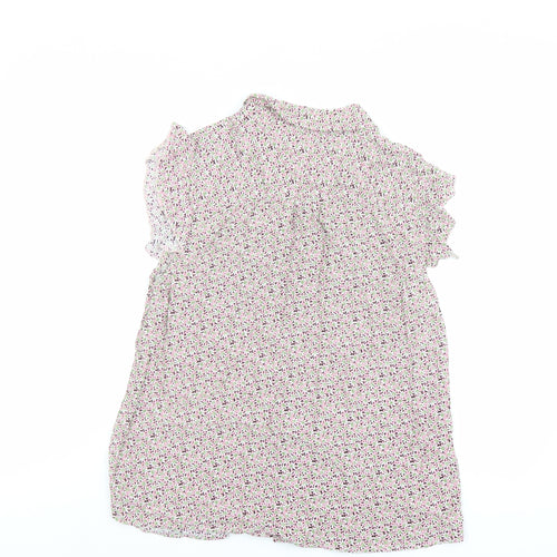 Laura Ashley Womens Pink Floral Viscose Basic Button-Up Size 12 Collared