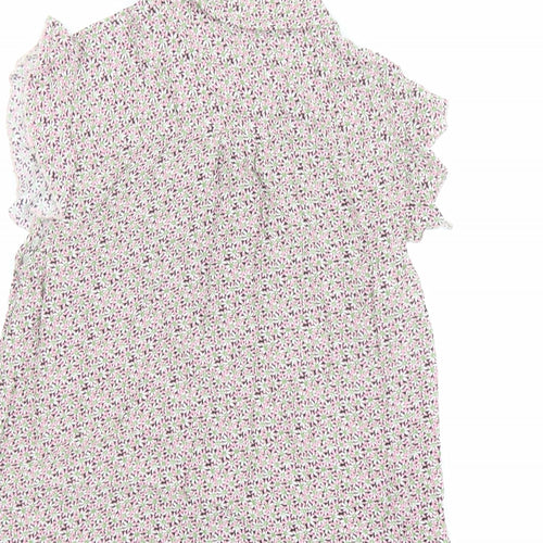 Laura Ashley Womens Pink Floral Viscose Basic Button-Up Size 12 Collared