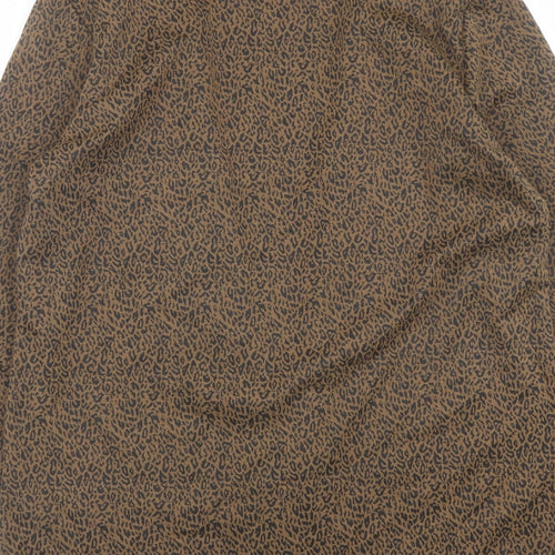 New Look Womens Brown Animal Print Kimono Coat Size 14 - Leopard Print