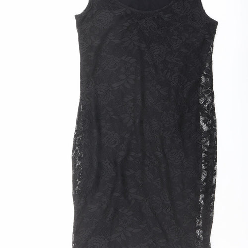 Dorothy Perkins Womens Black Polyester Shift Size 10 Round Neck Pullover