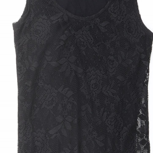 Dorothy Perkins Womens Black Polyester Shift Size 10 Round Neck Pullover