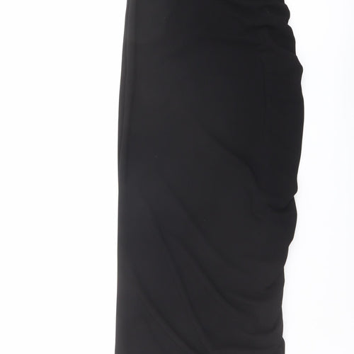 Zara Womens Black Polyester Bodycon Size XS Off the Shoulder Zip