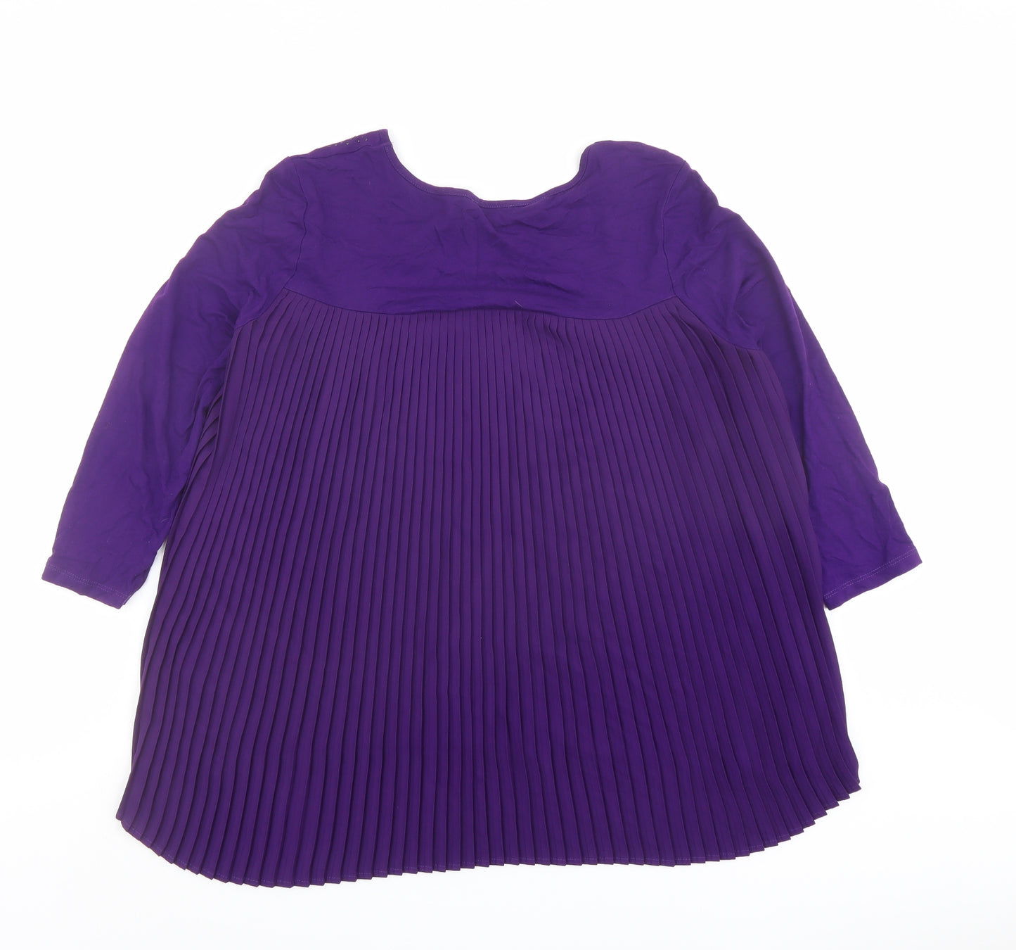 Per Una Womens Purple Viscose Basic Blouse Size 12 Round Neck