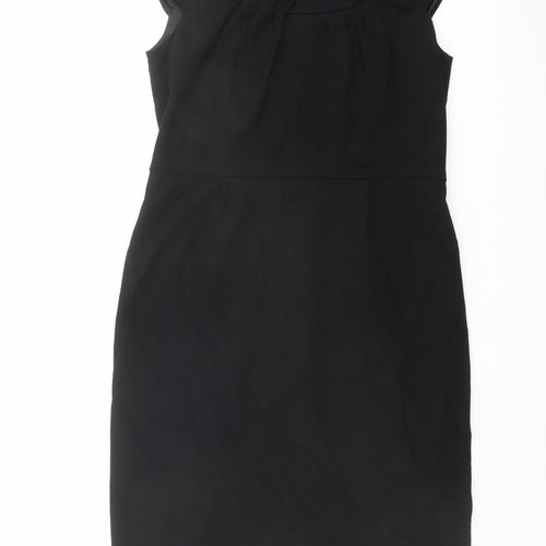 Planet Womens Black Viscose Shift Size 8 Round Neck Zip