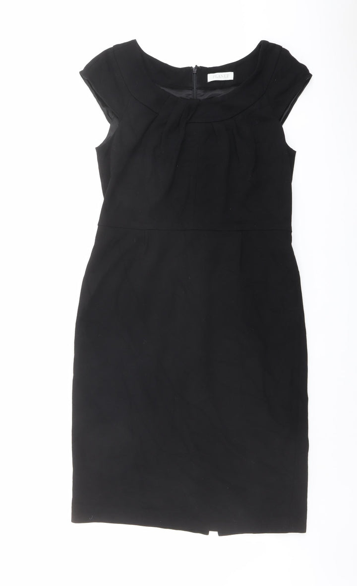 Planet Womens Black Viscose Shift Size 8 Round Neck Zip
