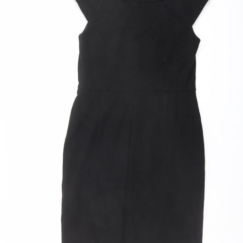 Planet Womens Black Viscose Shift Size 8 Round Neck Zip