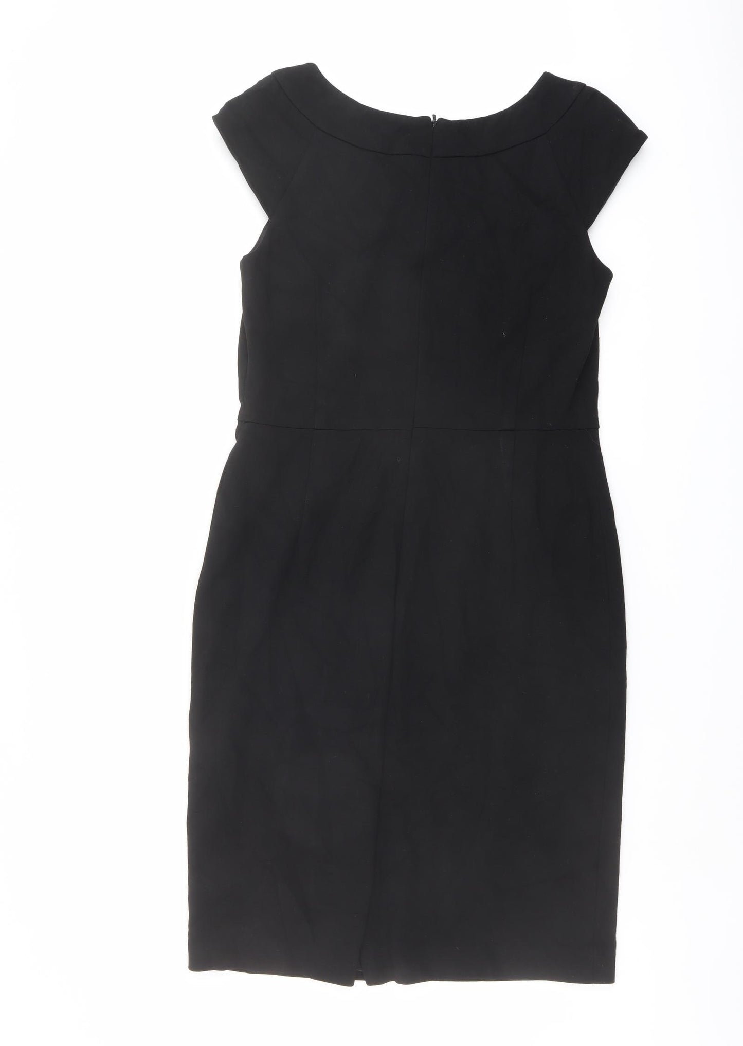 Planet Womens Black Viscose Shift Size 8 Round Neck Zip