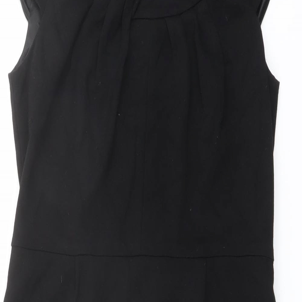 Planet Womens Black Viscose Shift Size 8 Round Neck Zip