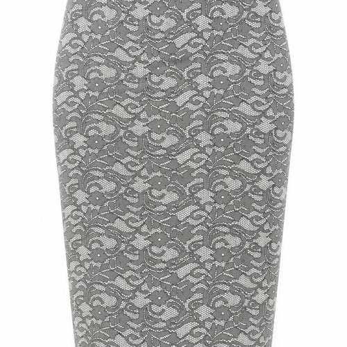 Quiz Womens Black Geometric Polyester Straight & Pencil Skirt Size 12