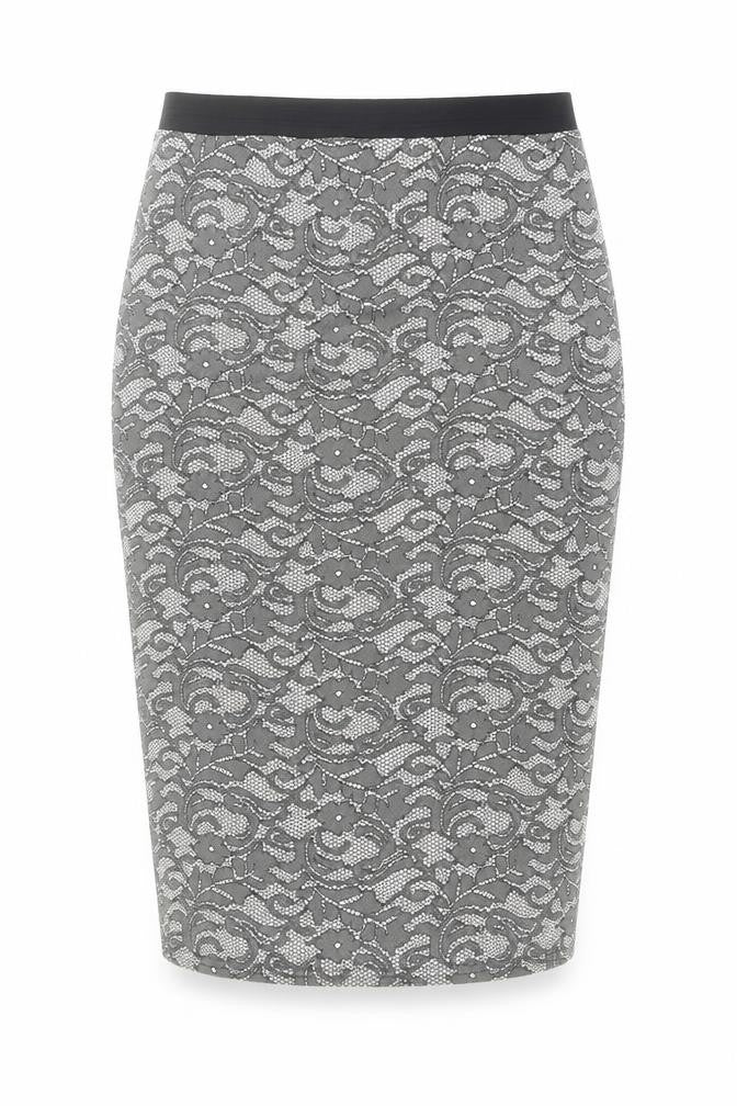 Quiz Womens Black Geometric Polyester Straight & Pencil Skirt Size 12