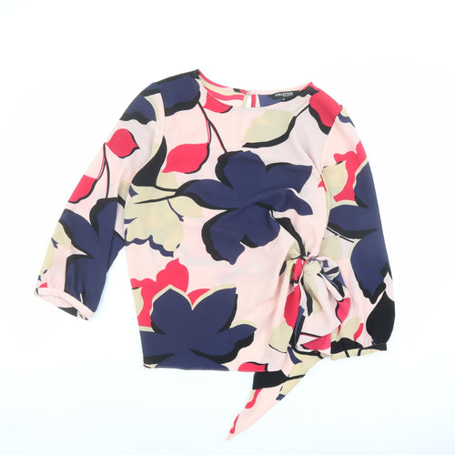 Debenhams Womens Multicoloured Floral Polyester Basic Blouse Size 12 Round Neck
