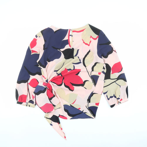 Debenhams Womens Multicoloured Floral Polyester Basic Blouse Size 12 Round Neck