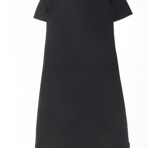 Marks and Spencer Womens Black Polyester A-Line Size 6 Round Neck Pullover