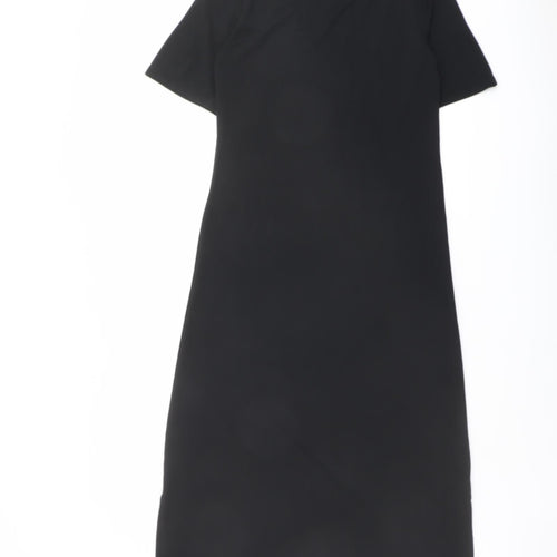 Marks and Spencer Womens Black Polyester A-Line Size 6 Round Neck Pullover