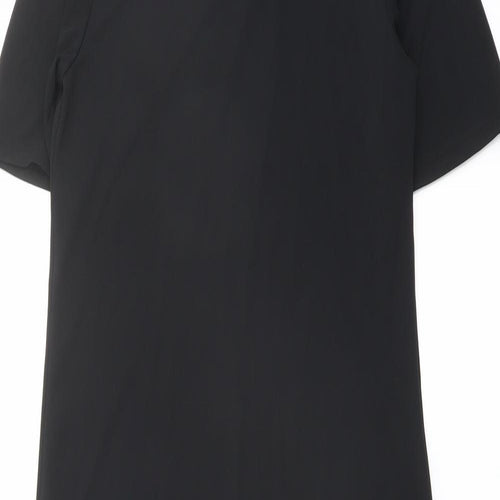 Marks and Spencer Womens Black Polyester A-Line Size 6 Round Neck Pullover