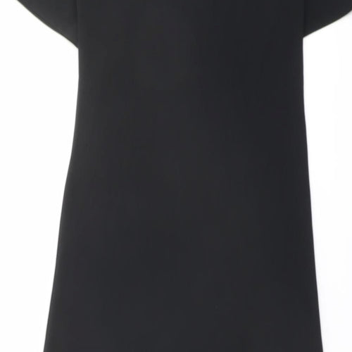 Marks and Spencer Womens Black Polyester A-Line Size 6 Round Neck Pullover