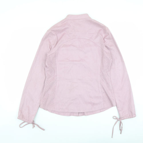 NEXT Womens Pink Polyester Basic Button-Up Size 14 Mock Neck