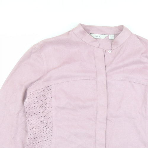NEXT Womens Pink Polyester Basic Button-Up Size 14 Mock Neck