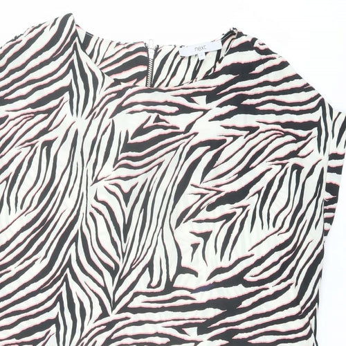 NEXT Womens Multicoloured Animal Print Polyester Basic T-Shirt Size 16 Round Neck - Zebra Print