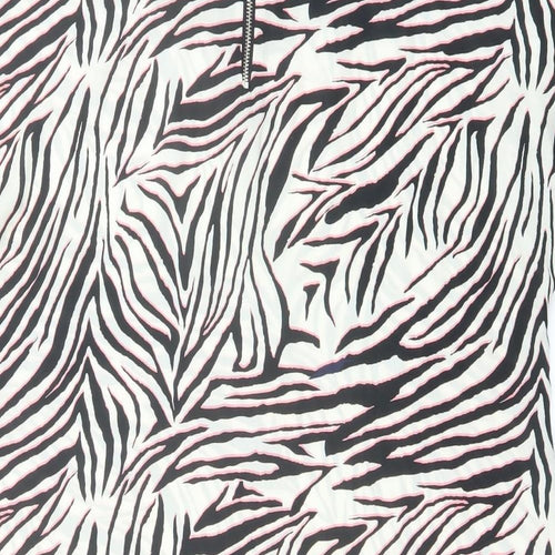 NEXT Womens Multicoloured Animal Print Polyester Basic T-Shirt Size 16 Round Neck - Zebra Print