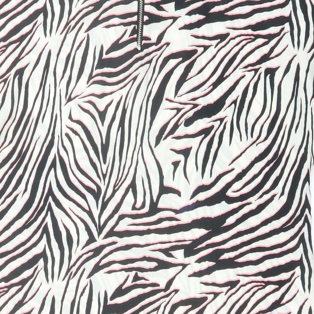 NEXT Womens Multicoloured Animal Print Polyester Basic T-Shirt Size 16 Round Neck - Zebra Print